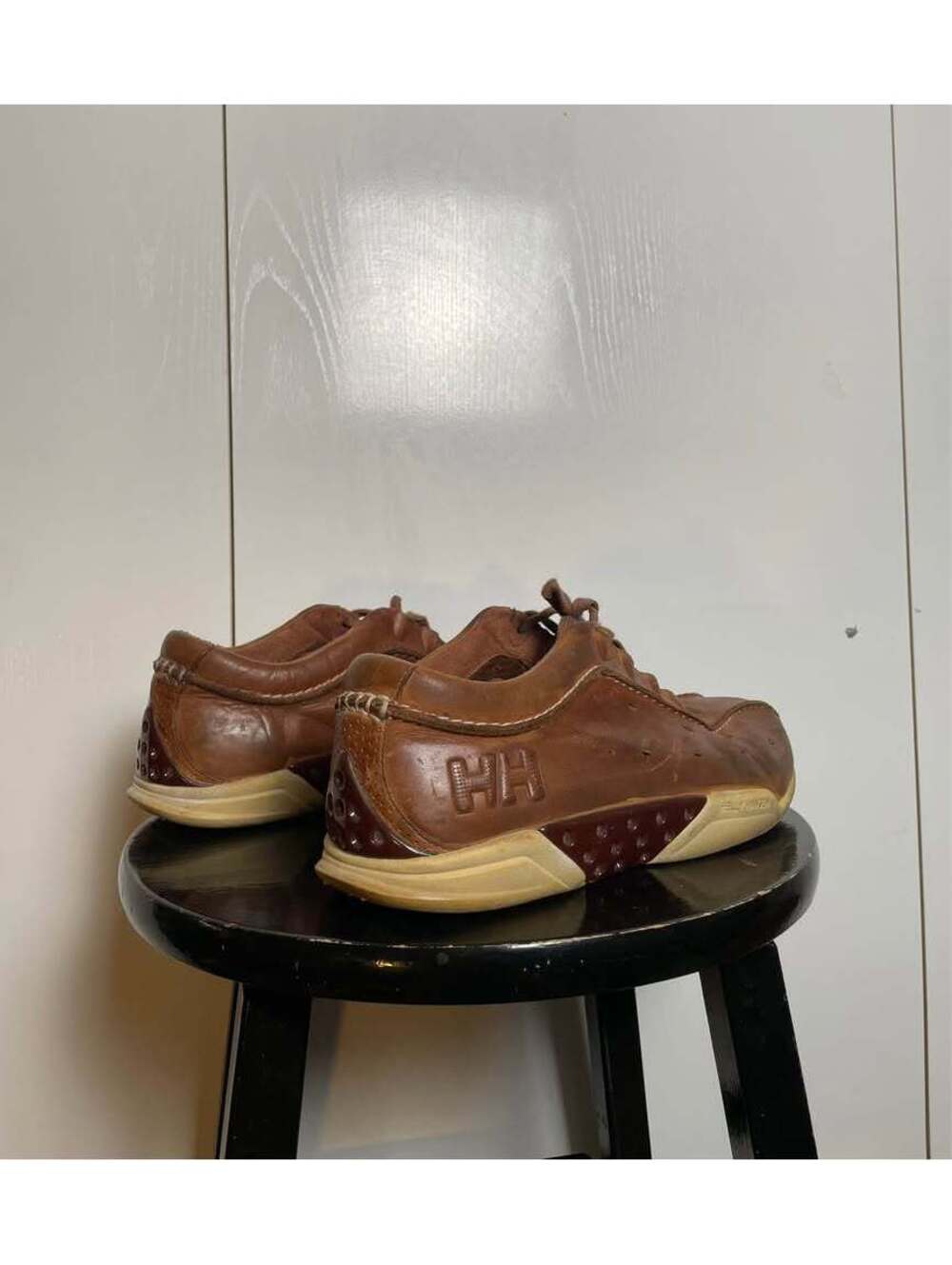 RARE Vintage Y2K Helly Hansen Brown Leather Deck Shoes